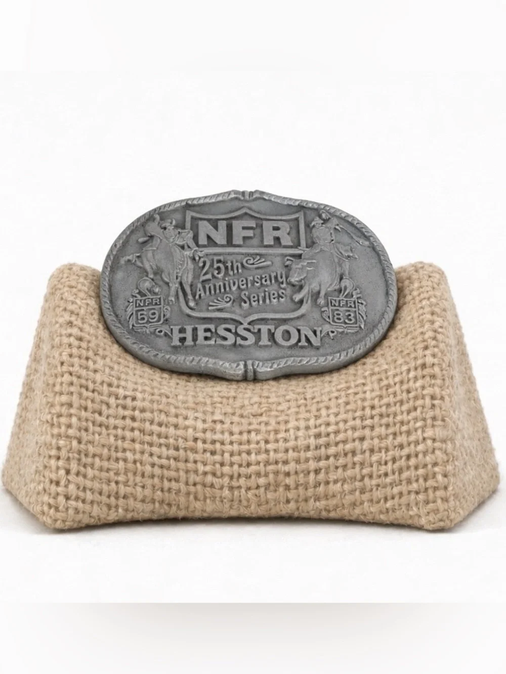 Vintage 1983 1st Edition 25th Anniversary Hesston NFR Belt Buckle